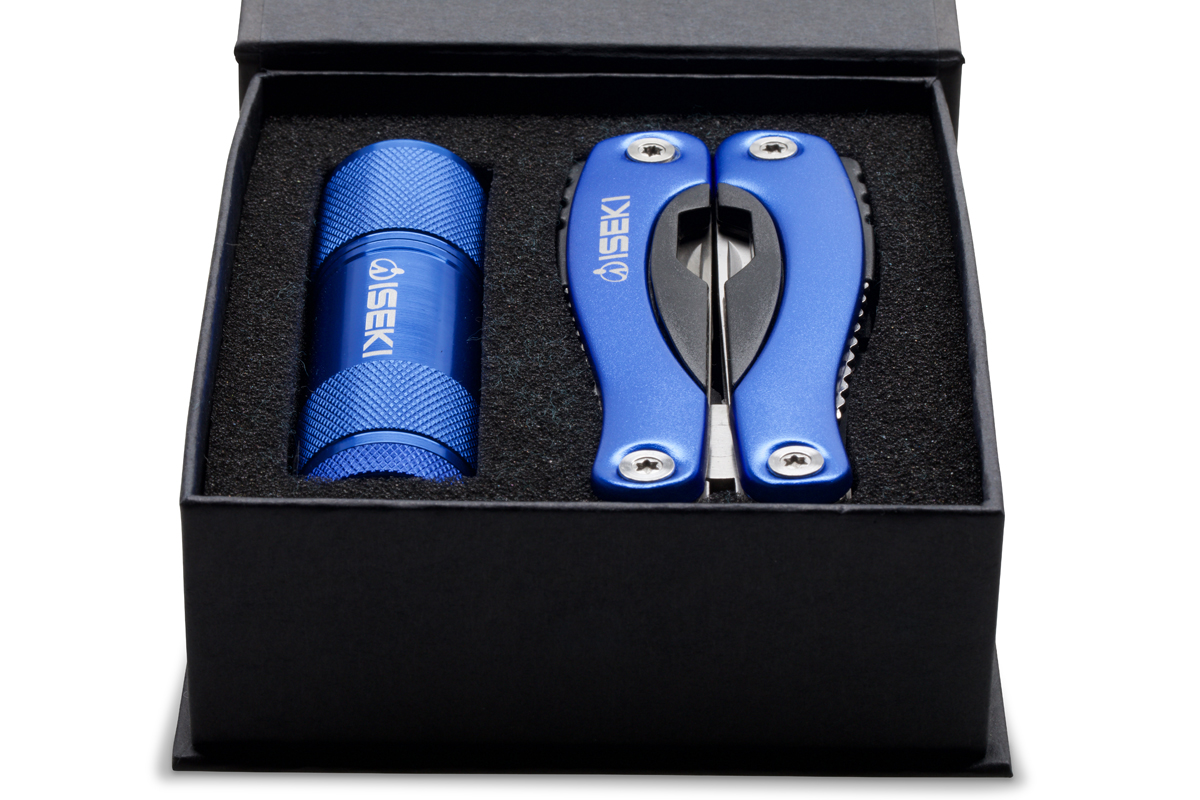 Multitool und Taschenlampen Set - blau